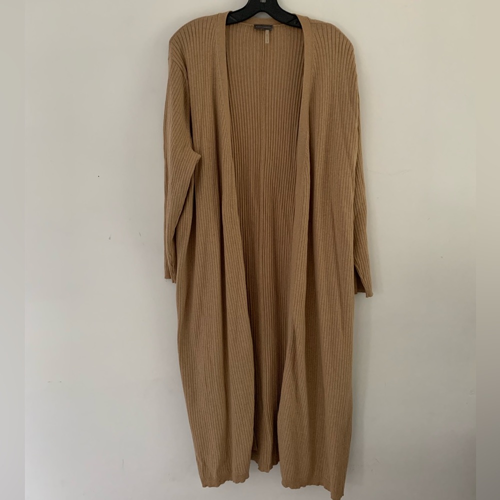 Vince Camuto 2X Ribbed Camel Open Duster Cardigan New no tag